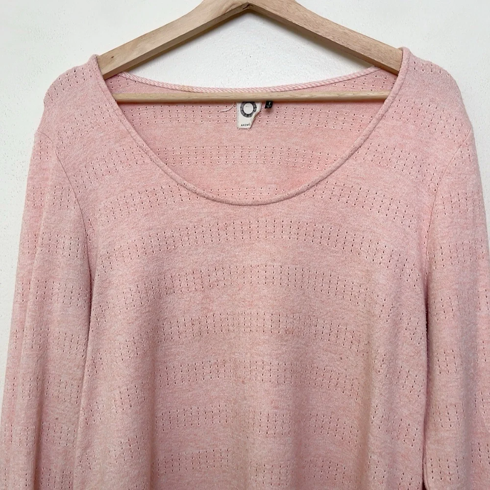 Anthropologie Akemi + Kin Womens Medium Pink Sylvie Pointelle Top